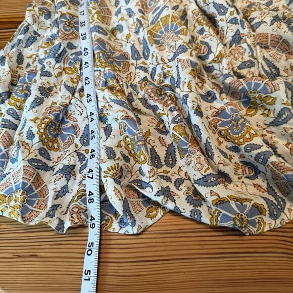 Lucky Brand Felice Maxi Dress Sz Small Hi-Low Floral Drawstring Waist Boho Fairy - Picture 13 of 14